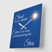 Schießen auf den Mond Quadratische Wanduhr (Winkel)