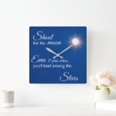 Schießen auf den Mond Quadratische Wanduhr (Zuhause)