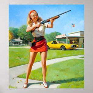 Schießen-Button oben Poster