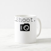 Schießen. Fotografie Fotograf mit Kamera Kaffeetasse (VorderseiteRechts)