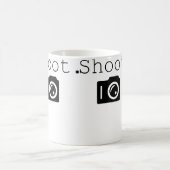 Schießen. Fotografie Fotograf mit Kamera Kaffeetasse (Mittel)