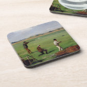 Schießen (Öl auf Papier) Getränkeuntersetzer (Linke Seite)