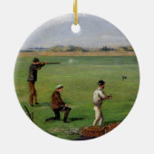 Schießen (Öl auf Papier) Keramikornament (Hinten)