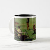 Schießen (Öl auf Papier) Zweifarbige Tasse (Vorderseite Links)