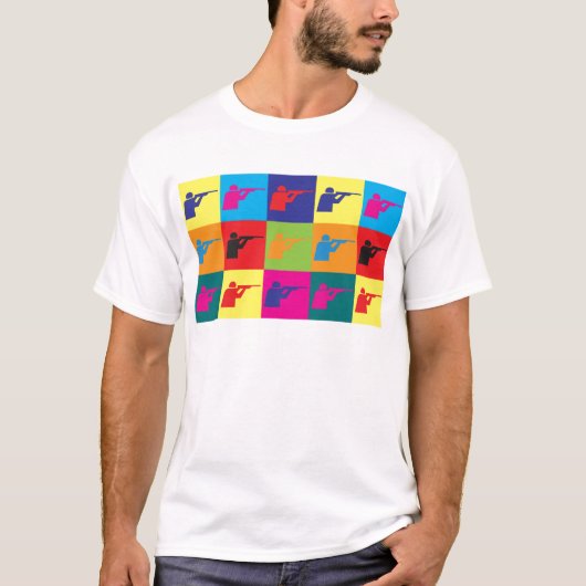 Schießen-Pop-Kunst T-Shirt (Vorderseite)