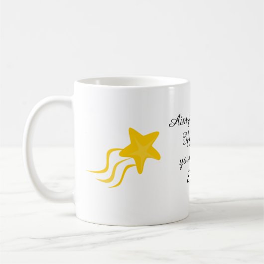 Schießen-Stern-positive Inspirational Zitat-Tasse Kaffeetasse (Links)