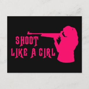 Schießen wie ein Girl Pink Postkarte