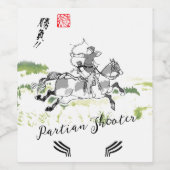 Schießerei von Pferden Weinetikett (Einzelnes Label)