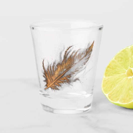 Schießglas - Goldene Feder Schnapsglas (Vorderseite)