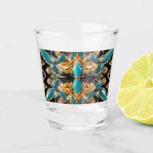 Schießglas mit den Bahamas-Farben Schnapsglas