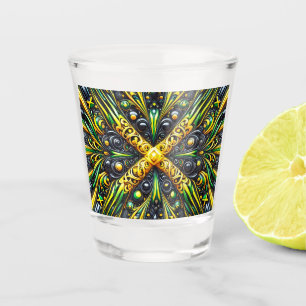 Schießglas mit jamaikanischen Farben Schnapsglas