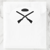 Schießpistolen Ovaler Aufkleber (Tasche)