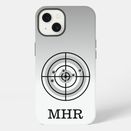 Schiessscheibe Schütze Monogramm iPhone Hülle (Rückseite)