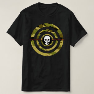Schiessscheibe Taktische Tarnung Totenkopf Volltre T-Shirt