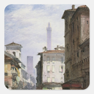 Schießturm, Bologna Quadratischer Aufkleber