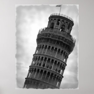 Schießturm von Pisa Italien Reiseplaner Poster