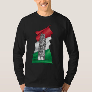 Schießturm von Pisa mit italienischer Flagge T-Shirt