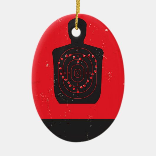 Schießübungen-Herz Keramik Ornament (Vorne)