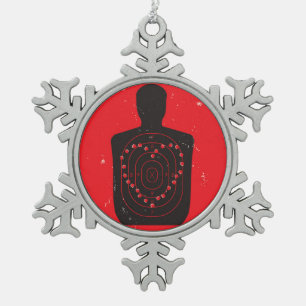 Schießübungen-Herz Schneeflocken Zinn-Ornament