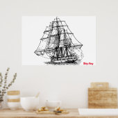 Schiff Ahoi Poster (Küche)