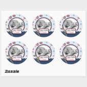 Schiff Ahoy! Aufkleber für Taufe Foto (Blatt)