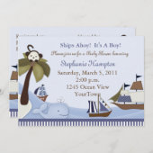 Schiff Ahoy Baby Boy Dusche Einladung (Vorne/Hinten)