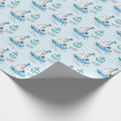 Schiff Ahoy, das ist ein Junge! Baby Dusche Blue S Geschenkpapier (Ecke)