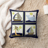 Schiff Ahoy Mate/Nautical Personalisiert Pillow Kissen (Decke)
