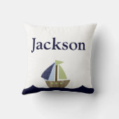 Schiff Ahoy Mate/Nautical Personalisiert Pillow Kissen (Rückseite)