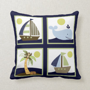 Schiff Ahoy Mate/Nautical Personalisiert Pillow Kissen