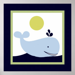 Schiff Ahoy Mate/Nautical/Whale Wall Art Poster