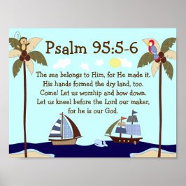 Schiff Ahoy Nautical Bible Verse Wall Print Poster