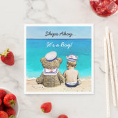 Schiff Ahoy, sein Junge, Nautical Baby Dusche Serviette (Beispiel)