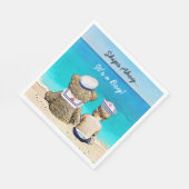 Schiff Ahoy, sein Junge, Nautical Baby Dusche Serviette (Ecke)