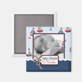 Schiff Ahoy! Taufplatz Magnet (Vorderseite/Rückseite)