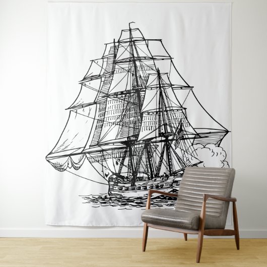 Schiff Ahoy Wandteppich (Beispiel)