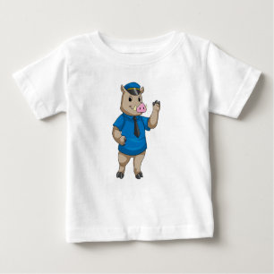 Schiff als Polizeibeamter mit Polizeihut Baby T-shirt