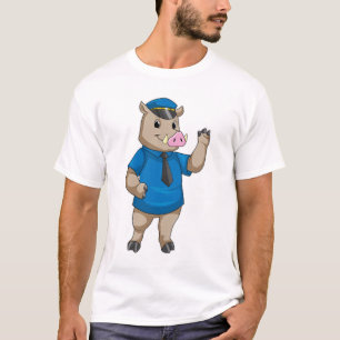 Schiff als Polizeibeamter mit Polizeihut T-Shirt