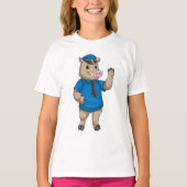 Schiff als Polizeibeamter mit Polizeihut T-Shirt (Vorderseite)