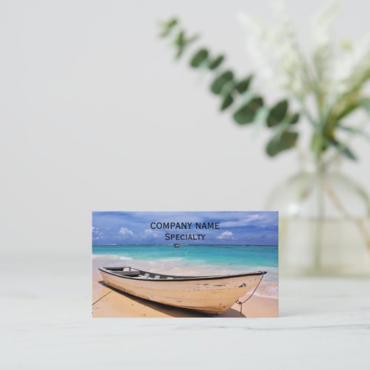 Schiff am Strand Visitenkarte (Stehend Vorderseite)