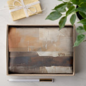 Schiff an der Pier Earth Tone Malerei Decoupage Seidenpapier (Geschenk)