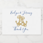 Schiff Anchor Nautical Wedding Mini Schaumweinetikett (Einzelnes Label)