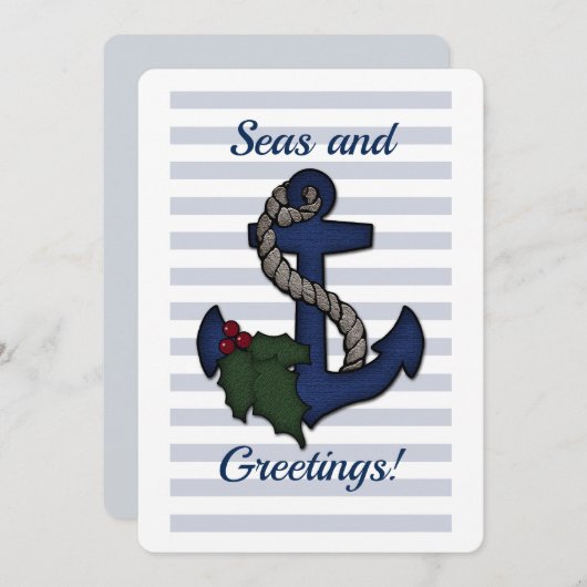 Schiff Anchor Seas und Grüße Nautische Weihnachten (Vorne/Hinten)