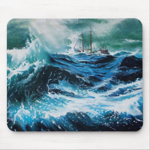 Schiff auf dem Meer im Sturm Mousepad
