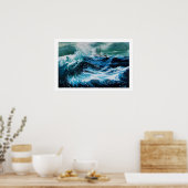 Schiff auf dem Meer im Sturm Poster (Küche)