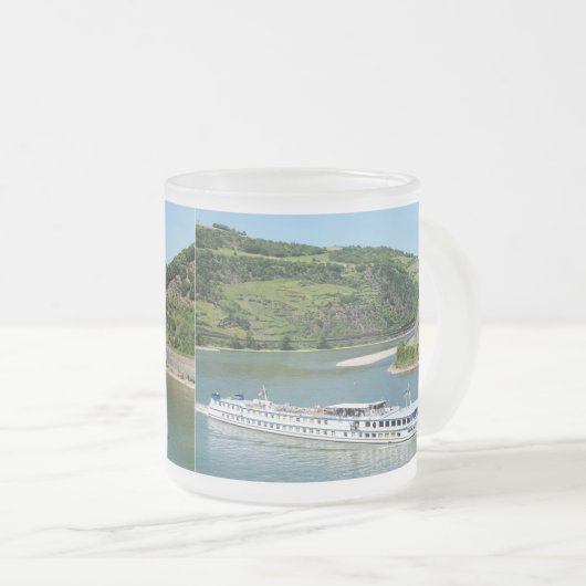 Schiff auf dem Rhein bei Oberwesel Mattglastasse (VorderseiteRechts)