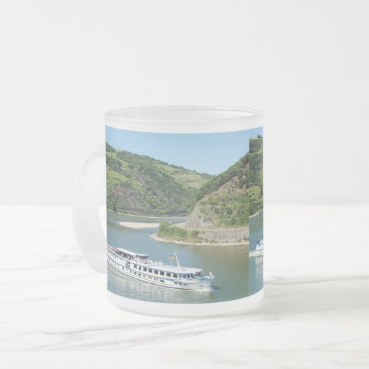 Schiff auf dem Rhein bei Oberwesel Mattglastasse (Vorderseite Links)