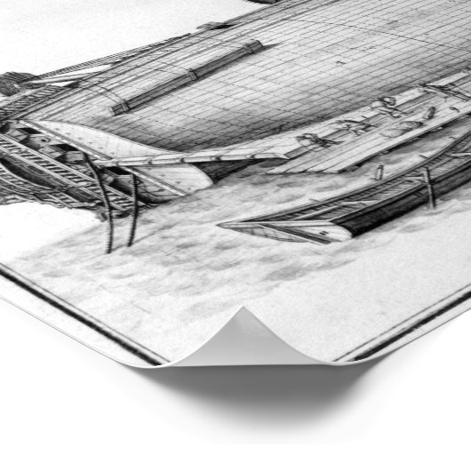 Schiff auf dem Rumpf Poster (Ecke)