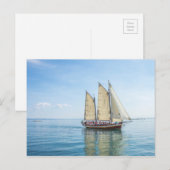 Schiff auf dem See Postkarte (Vorne/Hinten)
