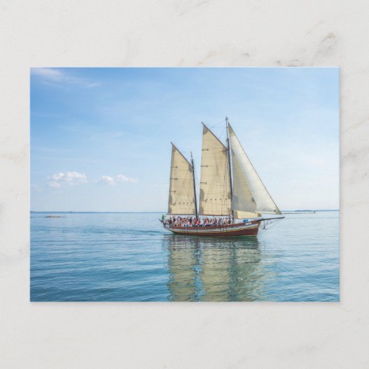 Schiff auf dem See Postkarte (Vorderseite)